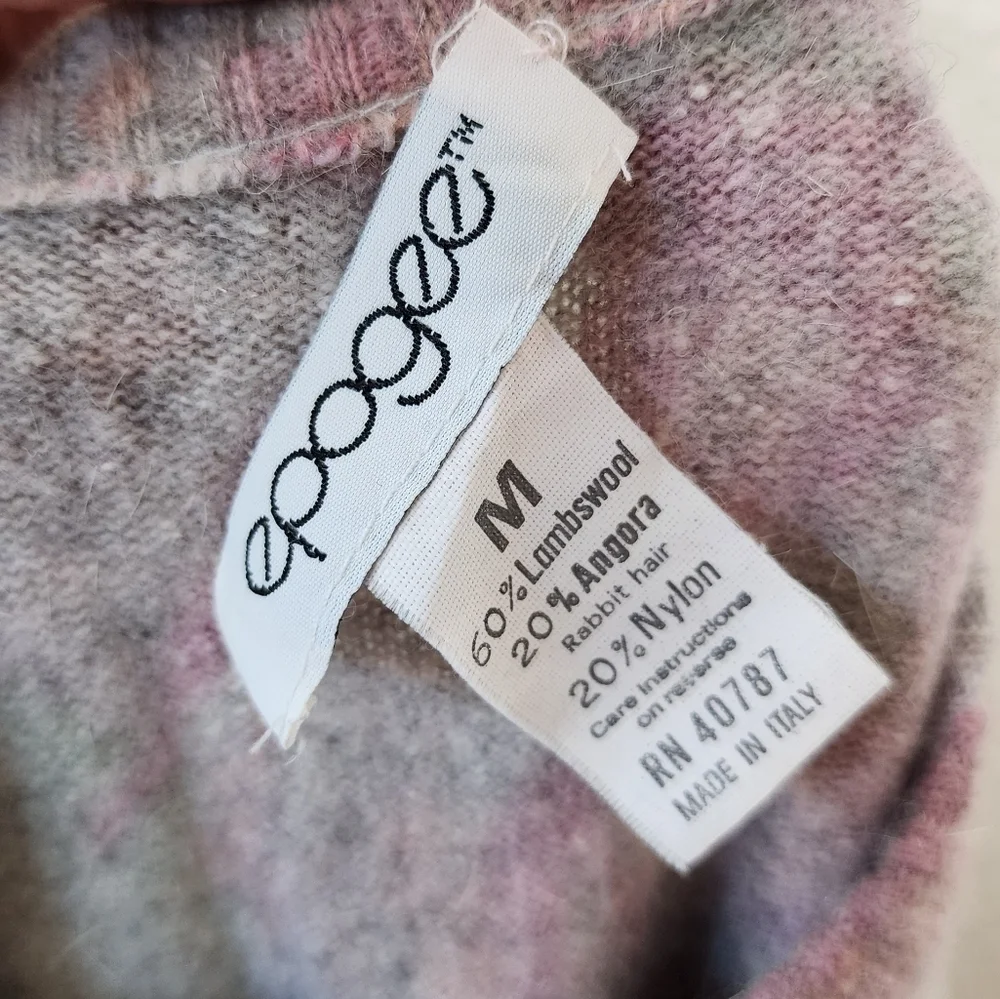 Vintage Epogee Floral Lambswool Angora Blend Sweater M